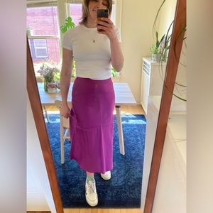 & Other Stories satin midi skirt